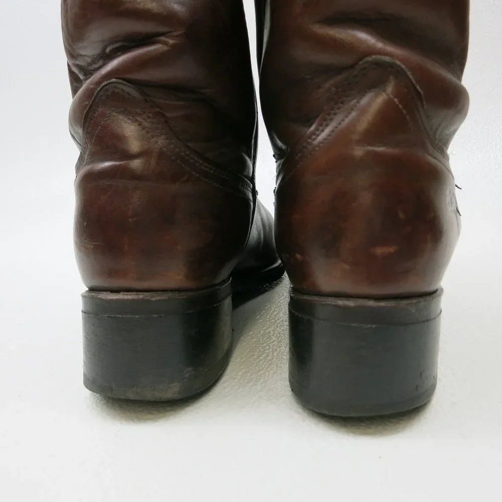 ACME Leather Western Biker Riding Glove Leather Boots Footwear Made in USA 8.5